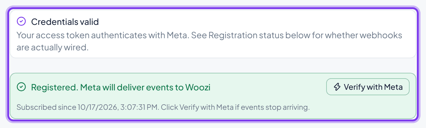 Both status banners when fully connected