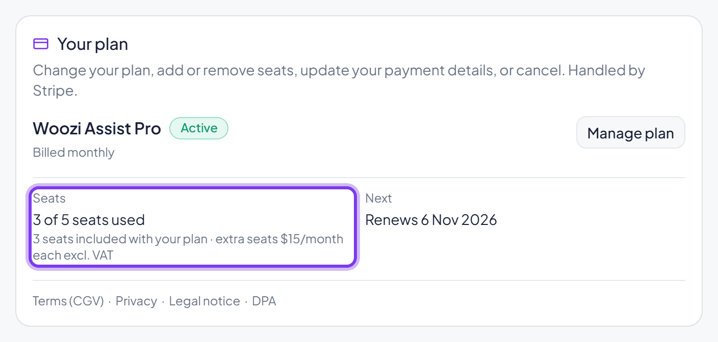Adding a seat