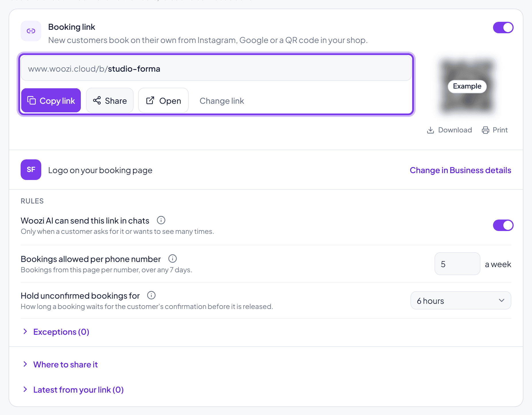 Setting up your booking link