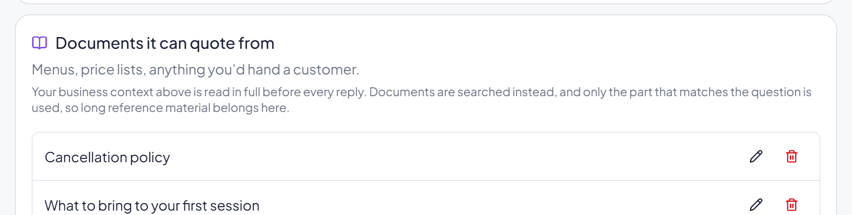 Adding a Knowledge base document