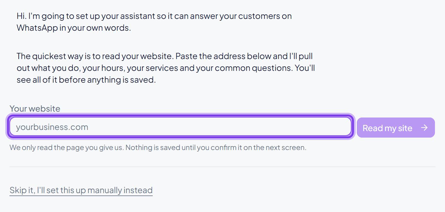 Paste your website address